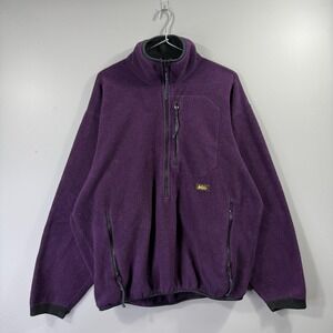 Vintage REI Jacket Mens XL Purple Fleece 1/4 Zip Pullover Hiking Outdoor